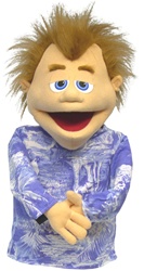 Rusty is professional puppet with peach skin, auburn hair, and comes complete with rod arms.  Clothing may vary.